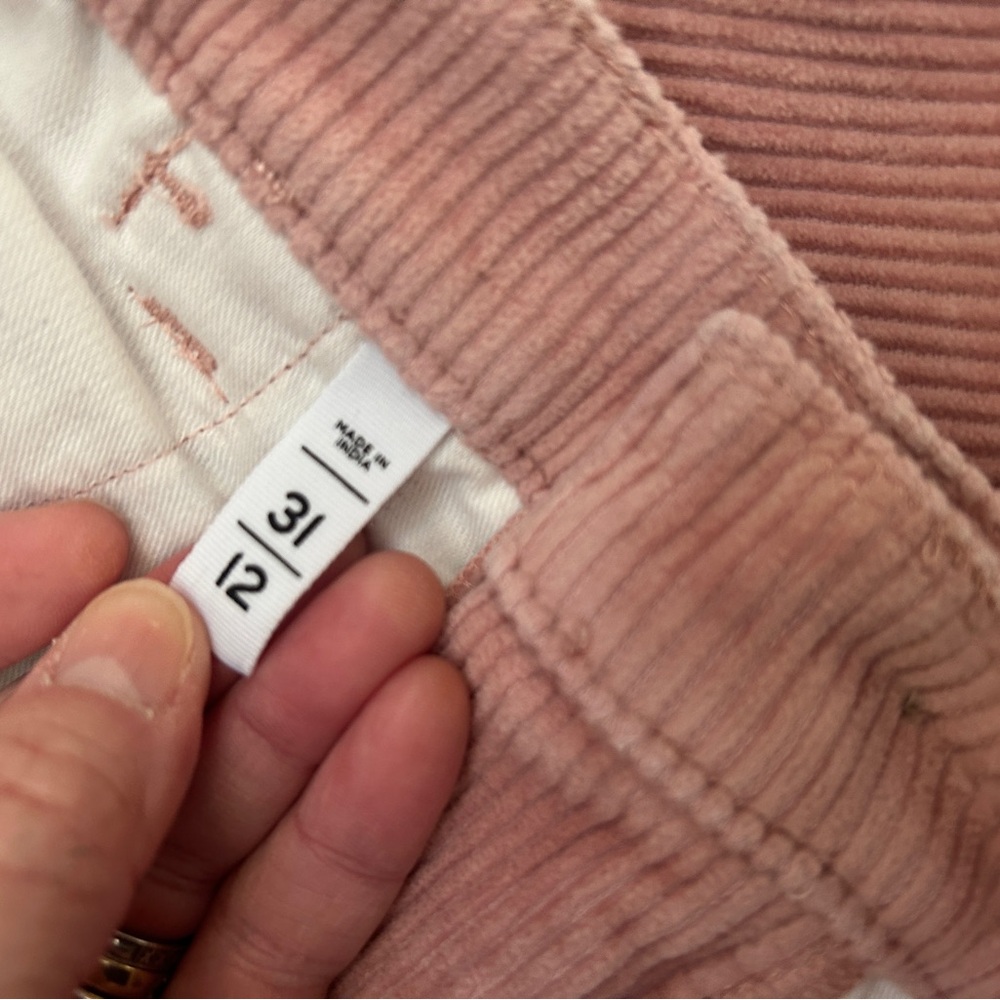 LOFT Women's Pink Corduroy Jeans Sz 12 Raw Hem Like New! - Picture 6 of 12